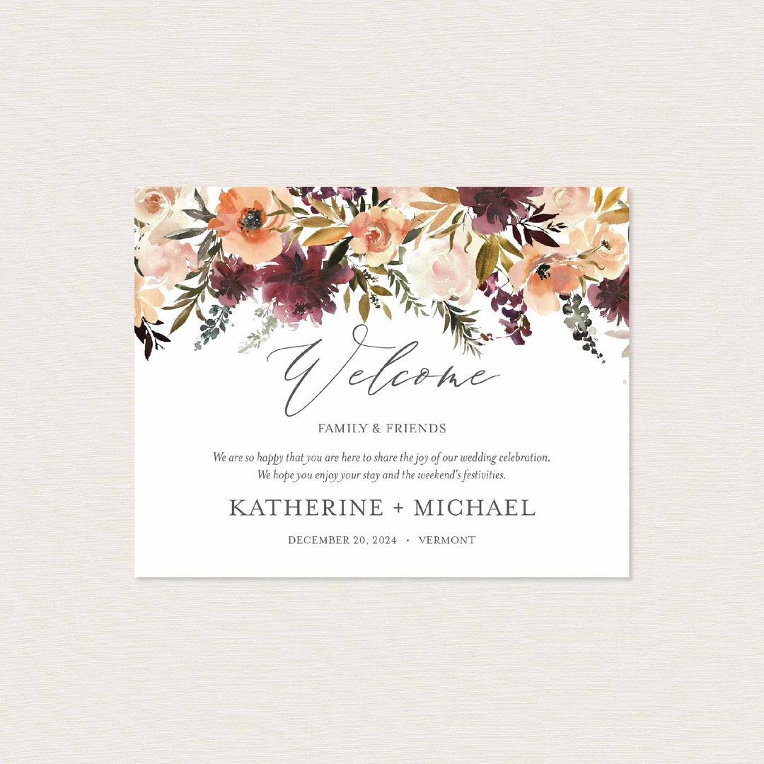 Romance Blush Wedding Welcome Bag Label Printable