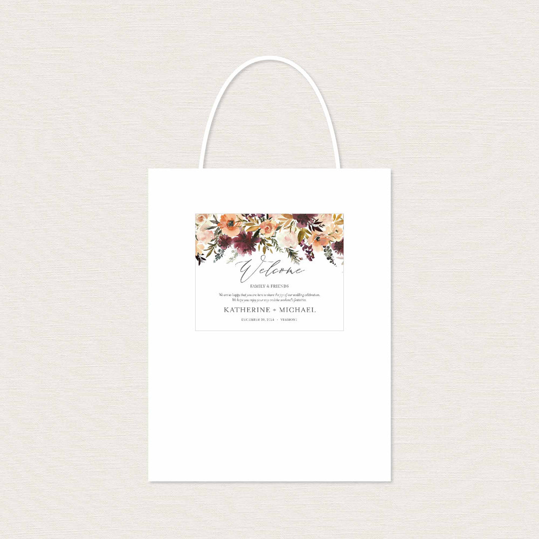Romance Blush Wedding Welcome Bag Label Printable