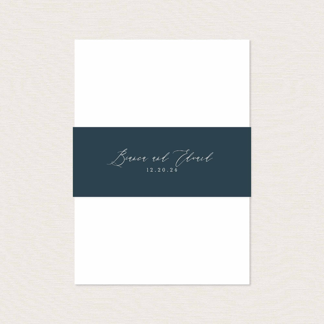 Burgundy Navy Wedding Belly Band Printable