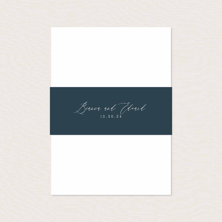 Burgundy Navy Wedding Belly Band Printable