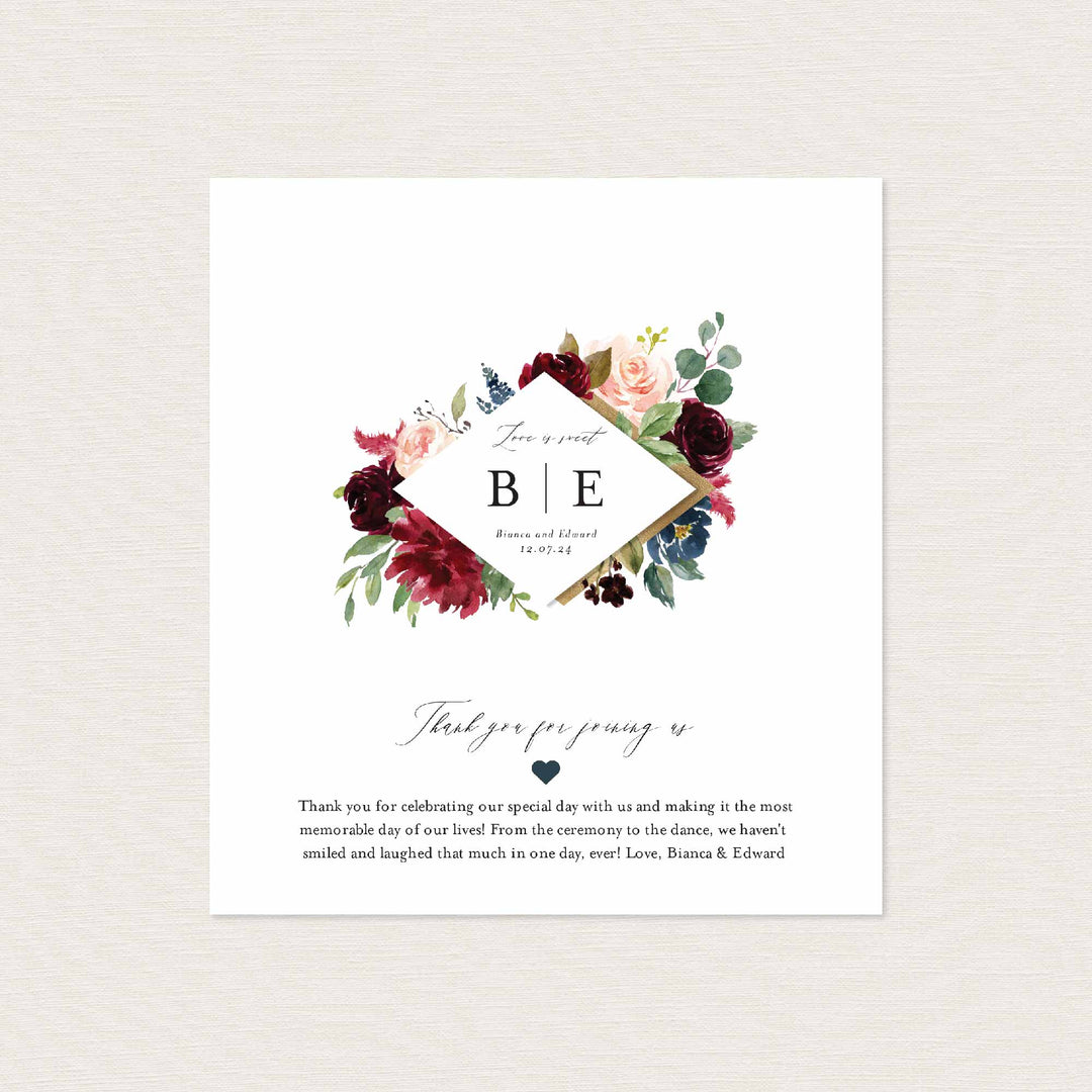 Burgundy Navy Wedding Chocolate Bar Wrapper Printable