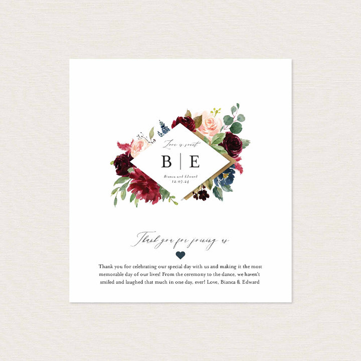 Burgundy Navy Wedding Chocolate Bar Wrapper Printable