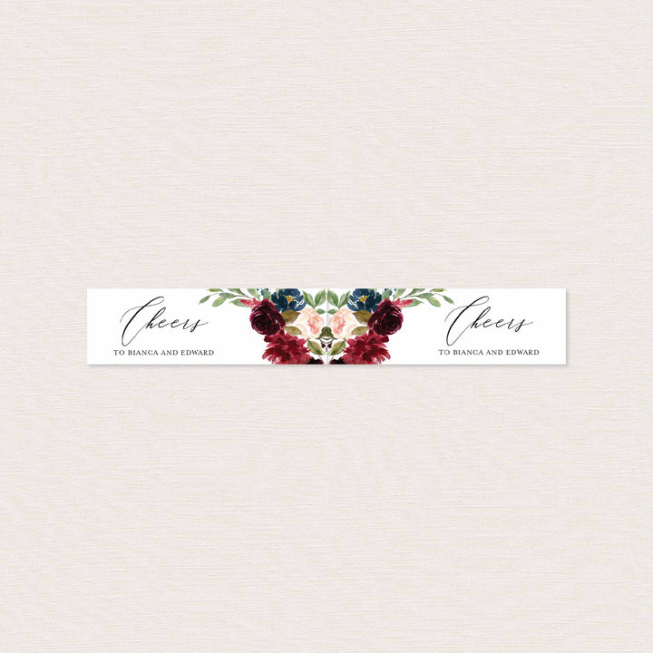 Burgundy Navy Wedding Straw Flag Printable