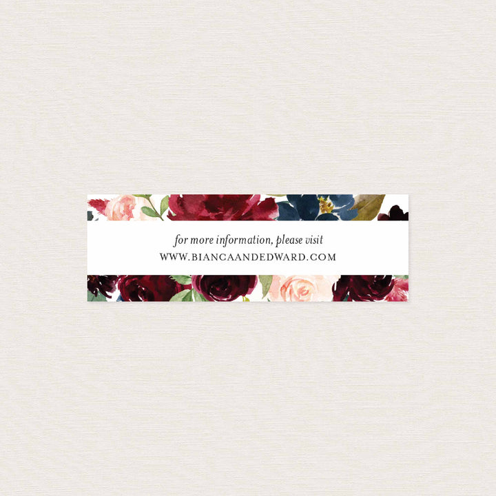 Burgundy Navy Wedding Website Card Printable