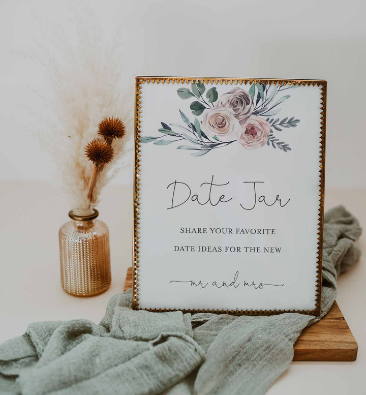 Boho Rose Wedding Date Night Ideas Printable