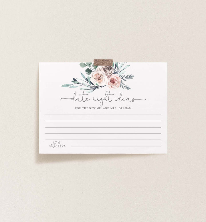 Boho Rose Wedding Date Night Ideas Printable