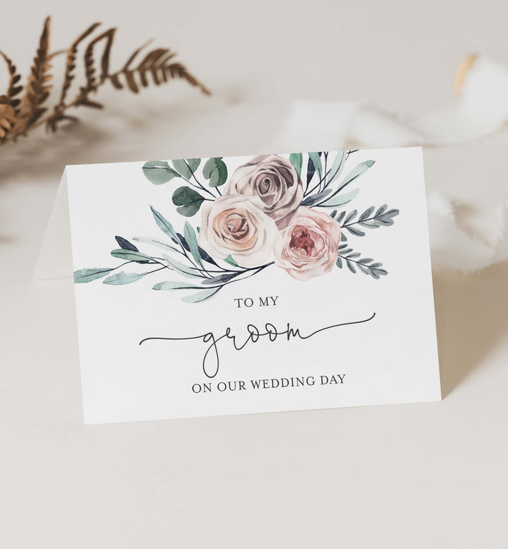 Boho Rose Wedding Day Card Printable