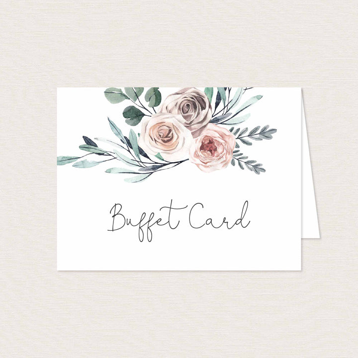 Boho Rose Wedding Buffet Card Printable