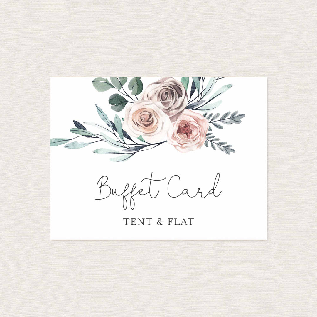 Boho Rose Wedding Buffet Card Printable