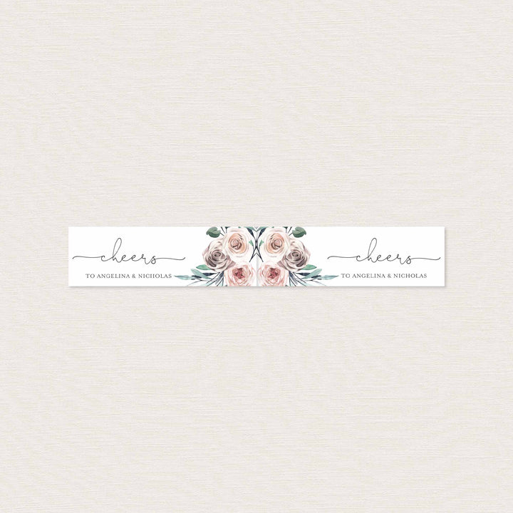Boho Rose Wedding Straw Flag Printable