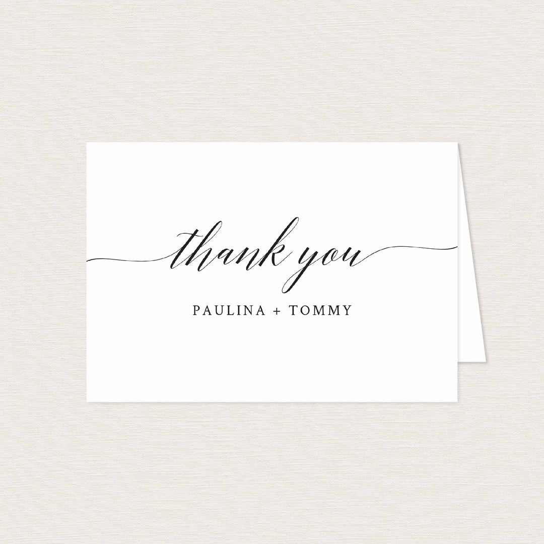 Simple Elegance Wedding Thank You Card Printable