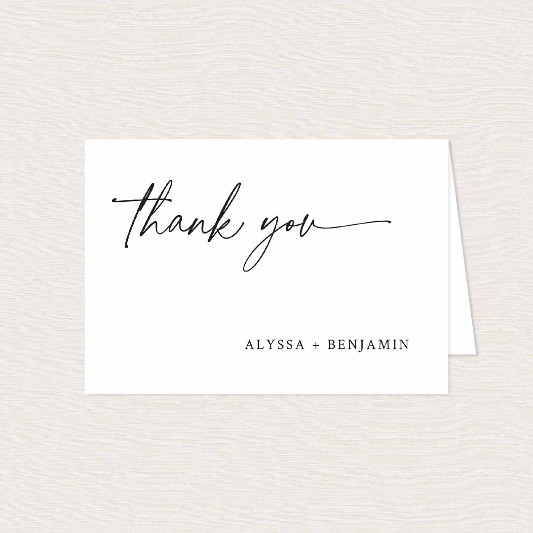 Modern Script Wedding Thank You Card Printable