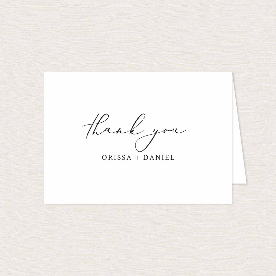 Modern Romantic Wedding Thank You Card Printable