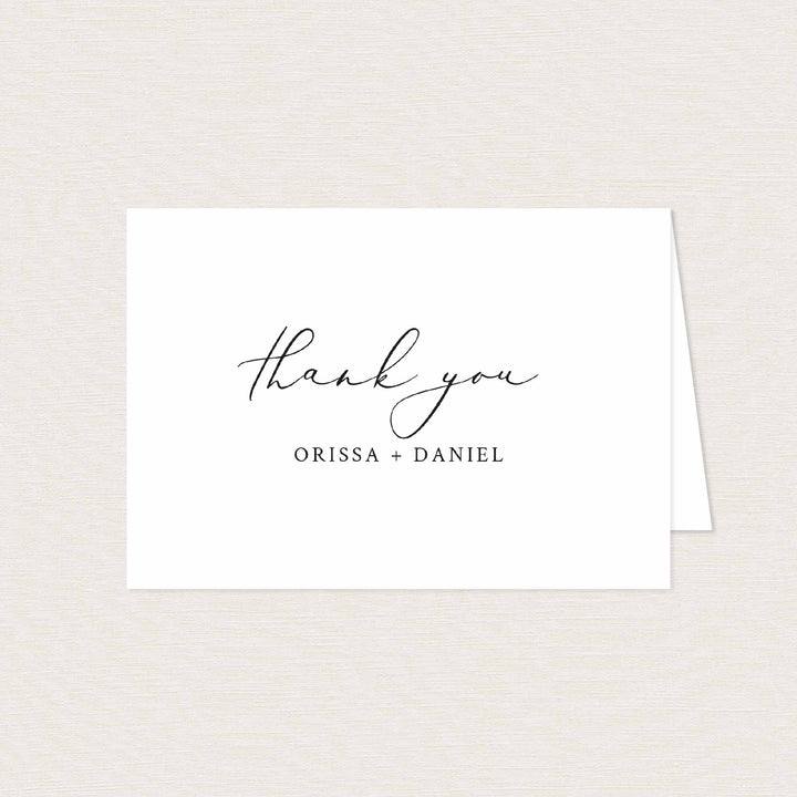 Modern Romantic Wedding Thank You Card Printable