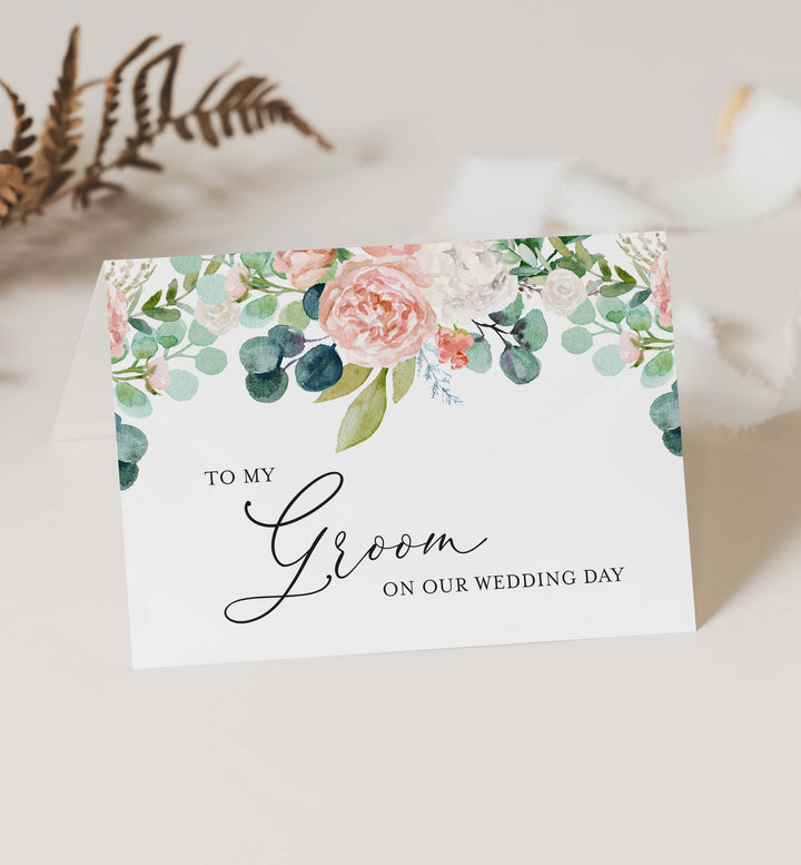 Blush Garden Wedding Day Card Printable