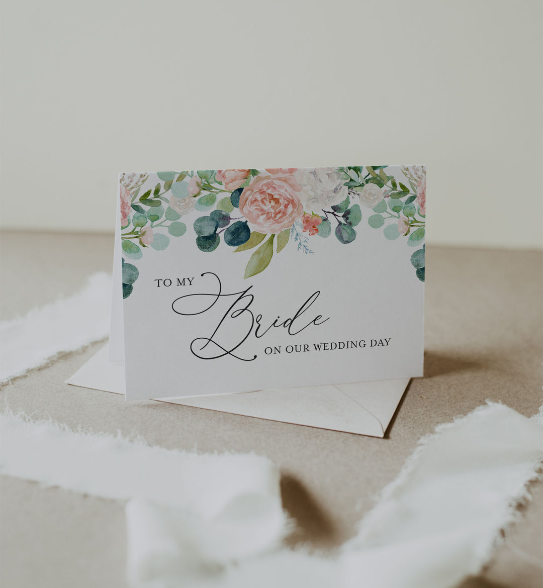 Blush Garden Wedding Day Card Printable