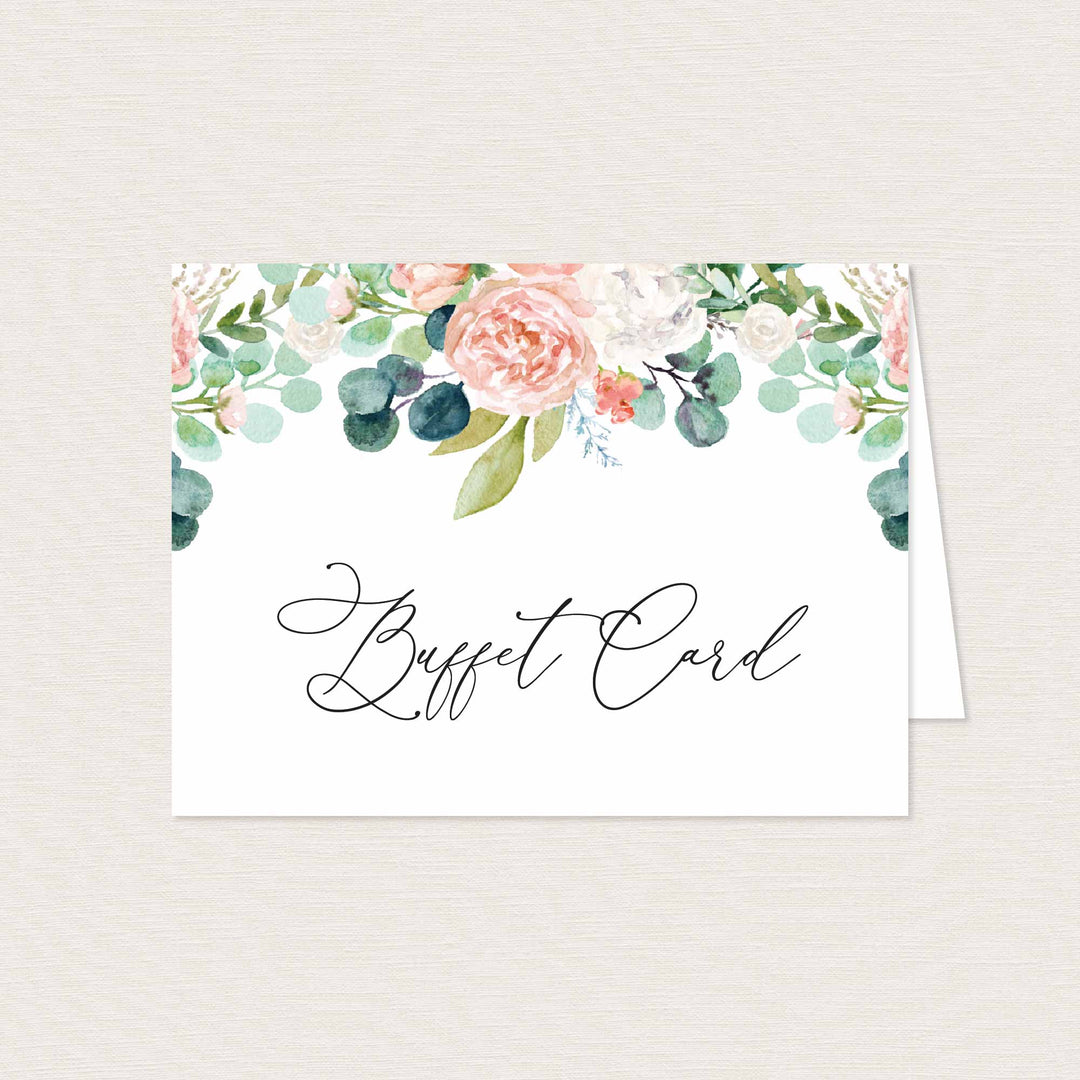 Blush Garden Wedding Buffet Card Printable