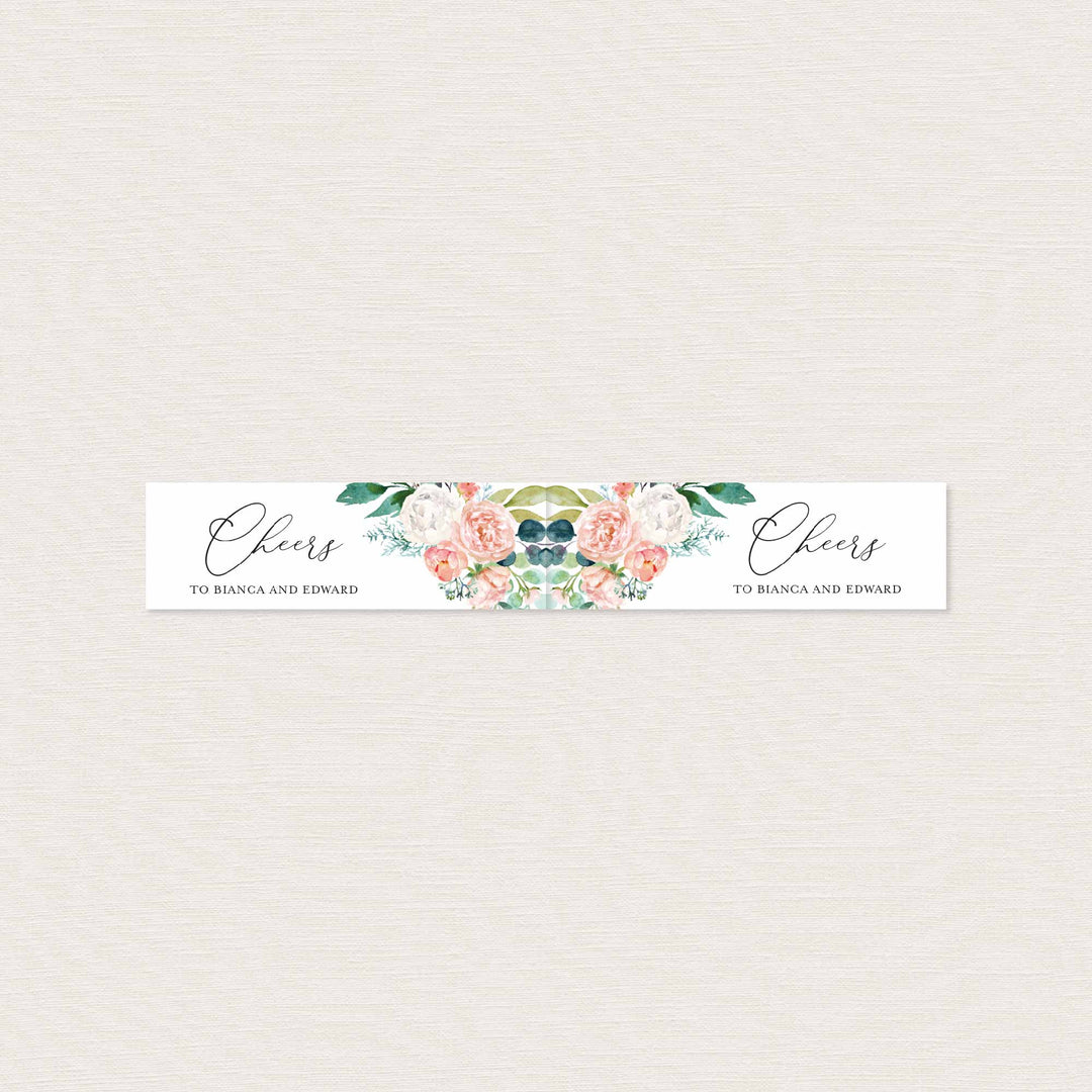 Blush Garden Wedding Straw Flag Printable