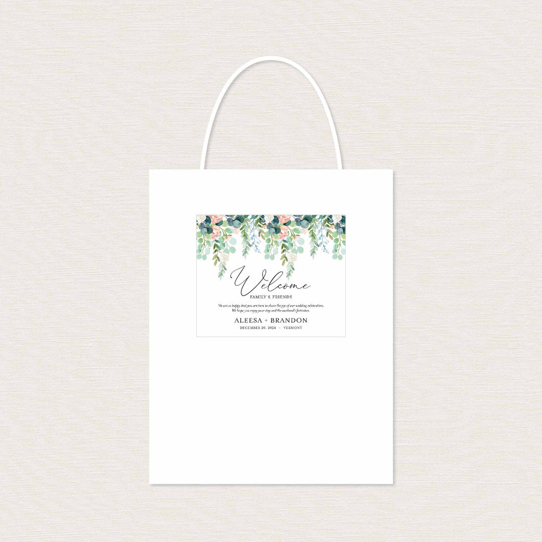 Blush Garden Wedding Welcome Bag Label Printable