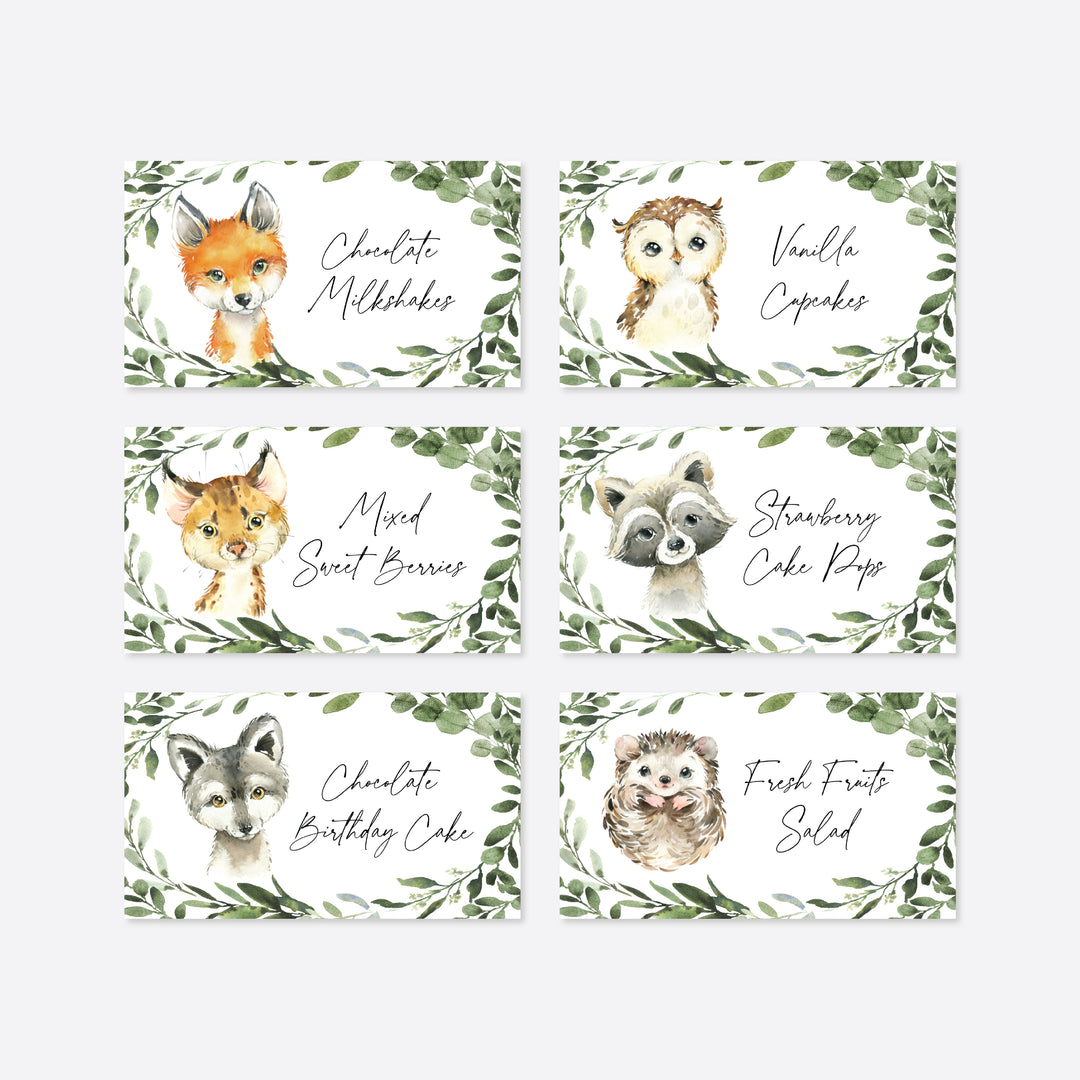 Little Woodland Baby Shower Food Labels Printable