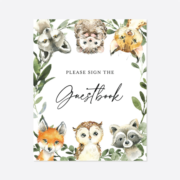 Little Woodland Baby Shower Guestbook Sign Printable