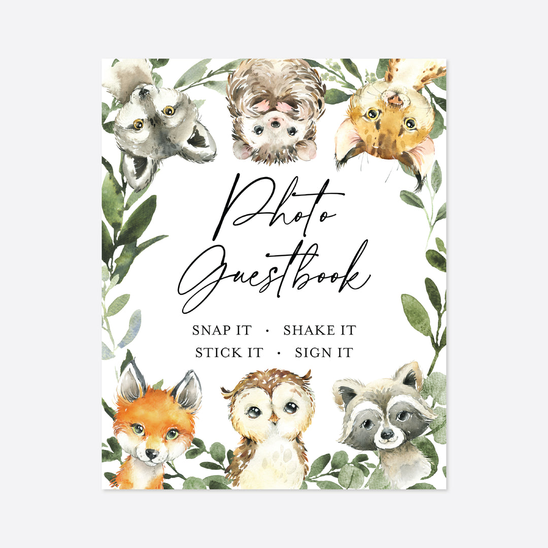 Little Woodland Baby Shower Guestbook Sign Printable