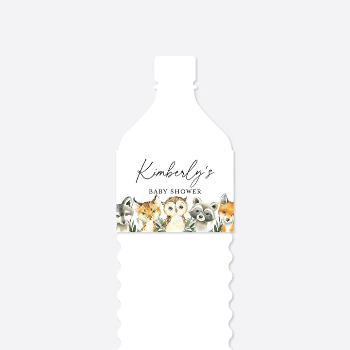 Little Woodland Baby Shower Water Bottle Label Printable