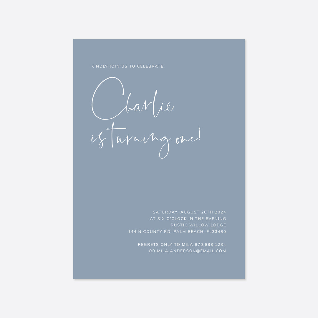 Modern Minimal Kids Birthday Invitation Printable