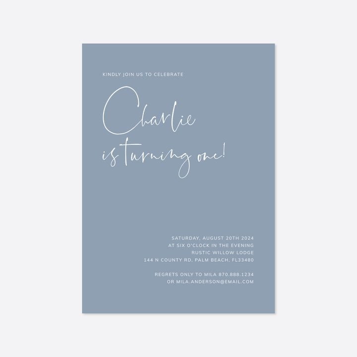 Modern Minimal Kids Birthday Invitation Printable