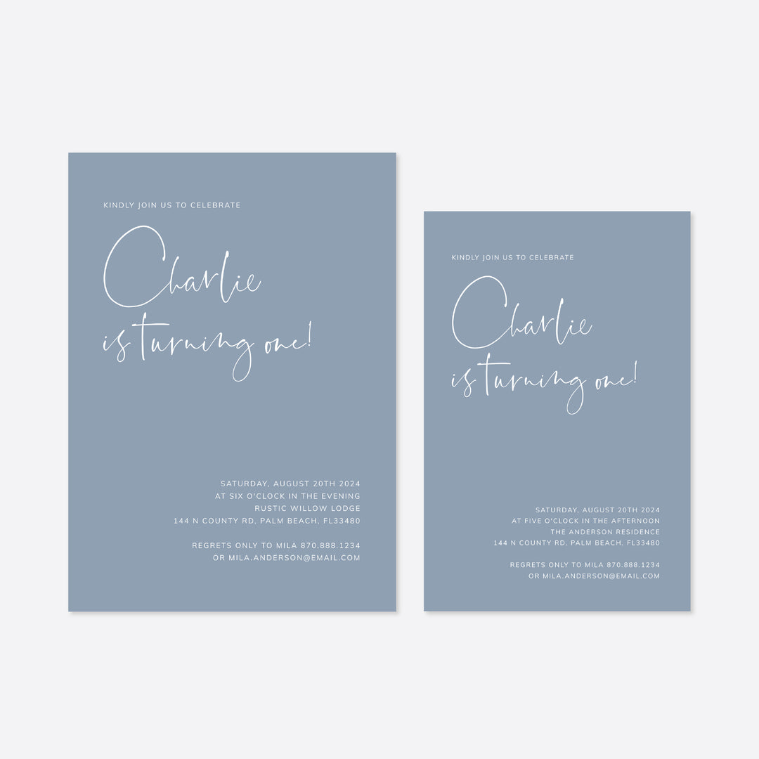 Modern Minimal Kids Birthday Invitation Printable