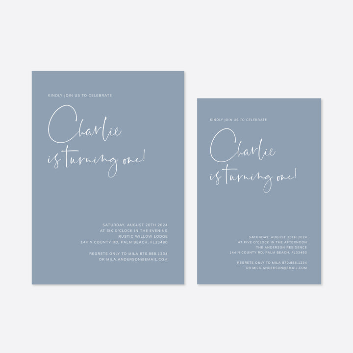 Modern Minimal Kids Birthday Invitation Printable